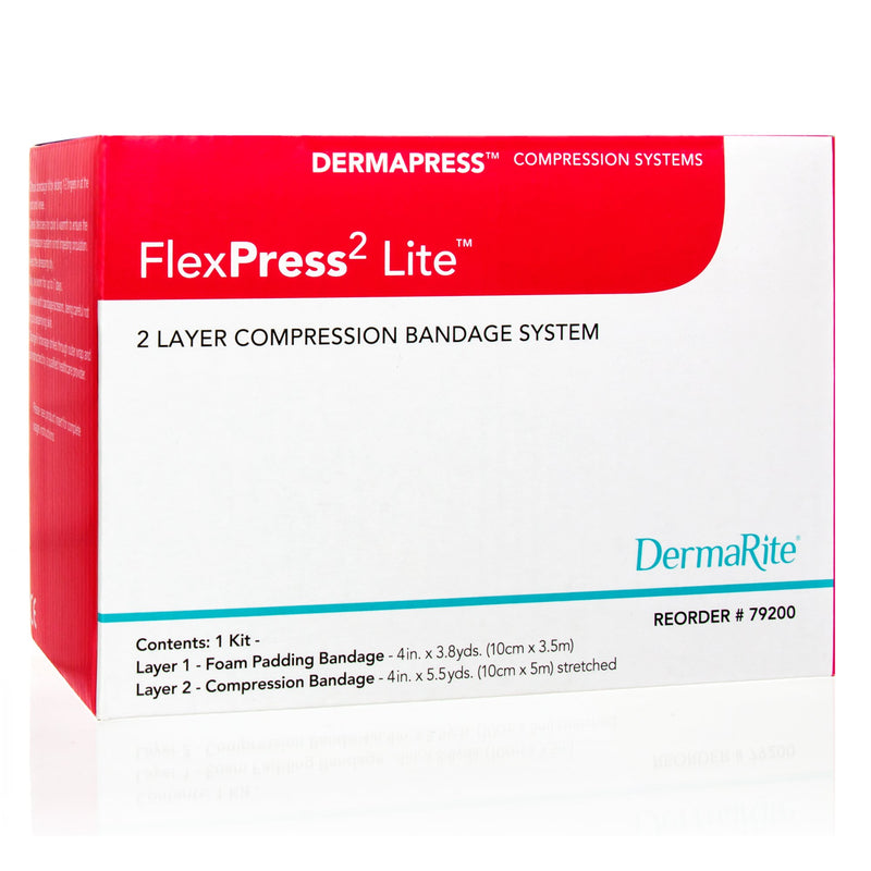 FlexPress2 Lite™ Self-adherent Closure 2 Layer Compression Bandage System, 4 Inch x 3-4/5 Yard / 4 Inch x 5-1/2 Yard, 1 Box (General Wound Care) - Img 2