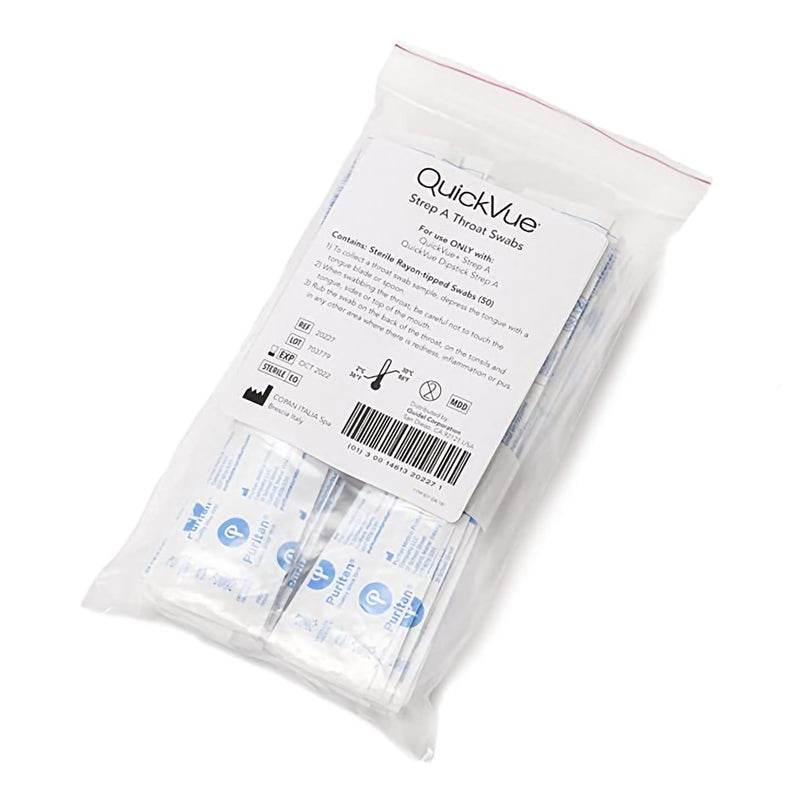 QuickVue® Specimen Collection Swab for use with QuickVue® Dipstick Strep A Test and QuickVue+® Strep A Test Kits, 1 Pack of 50 (Specimen Collection) - Img 1