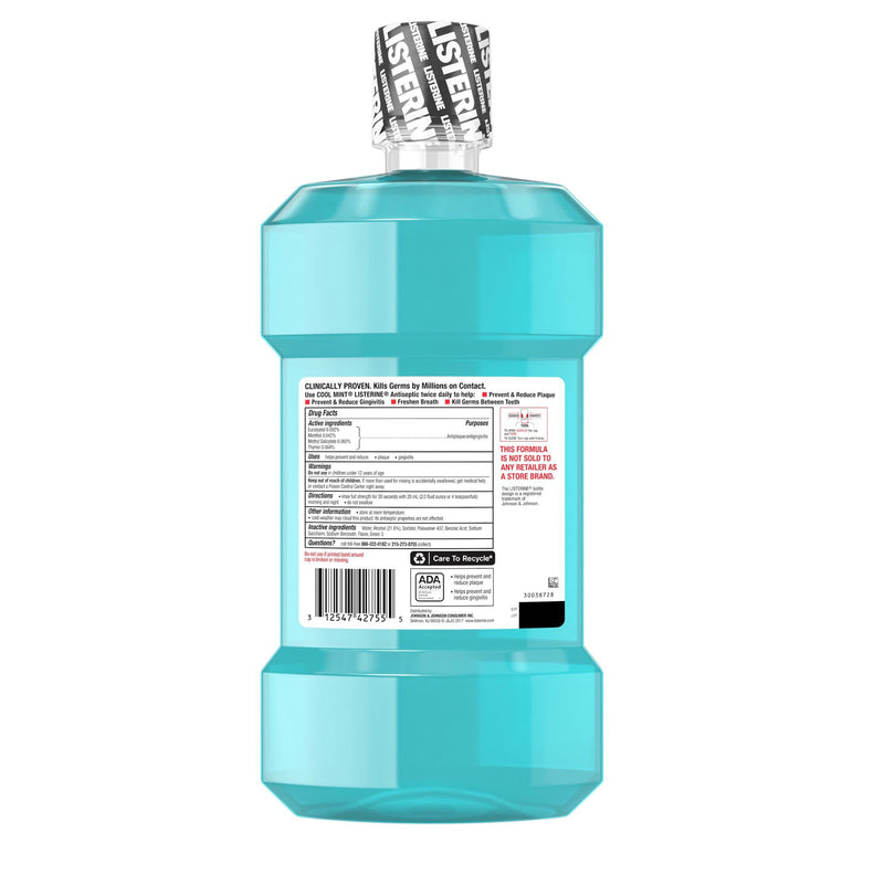 Listerine® Cool Mint Antiseptic Mouthwash, 1.5 Liter, 1 Each (Mouth Care) - Img 5