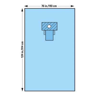 Halyard Sterile Thyroid EENT Drape, 76 W x 124 L Inch, 1 Case of 13 (Procedure Drapes and Sheets) - Img 1