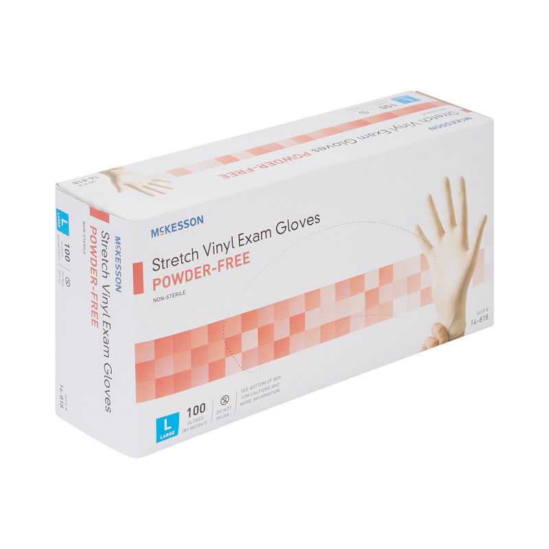 McKesson Stretch Vinyl Exam Glove, Large, Ivory, 1 Box of 100 () - Img 7