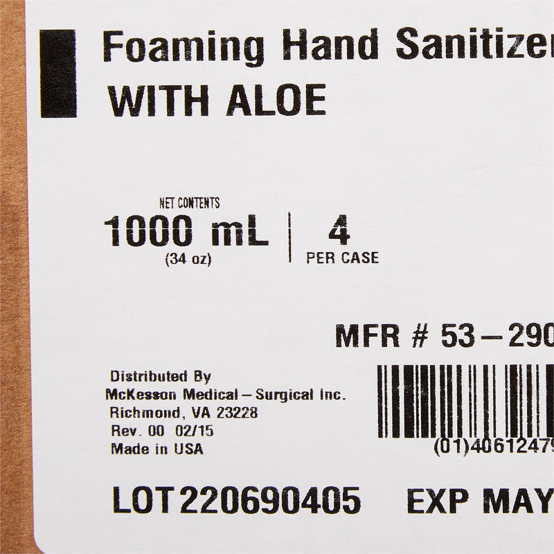 McKesson Foaming Hand Sanitizer with Aloe 1000 mL, Refill, 1 Case of 4 (Skin Care) - Img 7