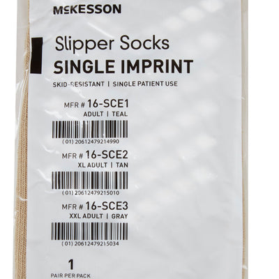 McKesson Slipper Socks, X-Large, Tan, 1 Case of 48 (Slippers and Slipper Socks) - Img 5