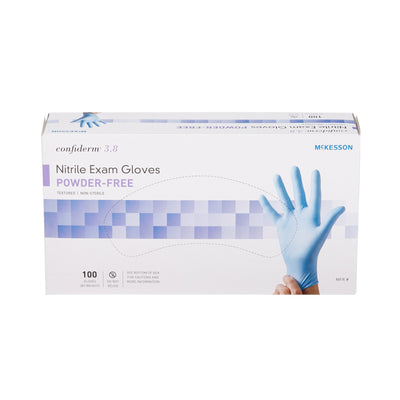 McKesson Confiderm® 3.8 Nitrile Exam Glove, Large, Blue, 1 Box of 100 () - Img 3