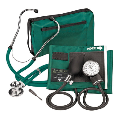 Sterling Series ProKit™ Aneroid Sphygmomanometer with Stethoscope, Hunter Green, 1 Case of 20 (Blood Pressure) - Img 1