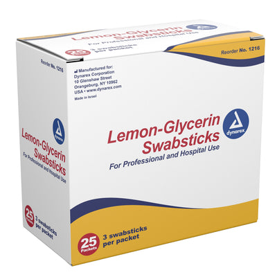 dynarex® Lemon-Glycerin Oral Swabsticks, 1 Pack (Mouth Care) - Img 2