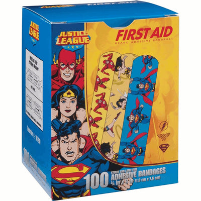 American® White Cross Stat Strip® Superman/Wonder Woman/Flash Kid Design Adhesive Strip, ¾ x 3 Inch, 1 Case of 12 (General Wound Care) - Img 2