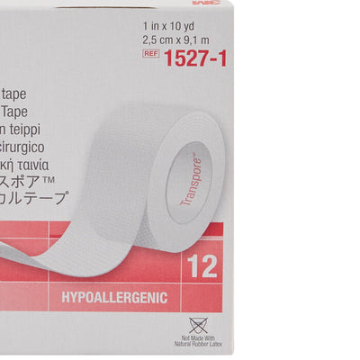 3M™ Transpore™ Plastic Medical Tape, 1 Inch x 10 Yard, Transparent, 1 Box of 12 (General Wound Care) - Img 7