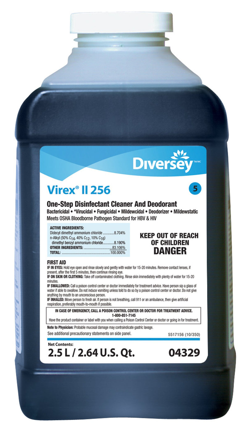 Diversey™ Virex® II 256 Surface Disinfectant Concentrate, 2.5 liter, 1 Case of 2 (Cleaners and Disinfectants) - Img 1