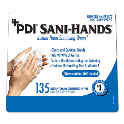 Sani-Hands Hand Sanitizing Wipes, Ethyl Alcohol, Canister, Unscented, 6 X 7.5 Inch, 1 Case of 12 (Skin Care) - Img 2