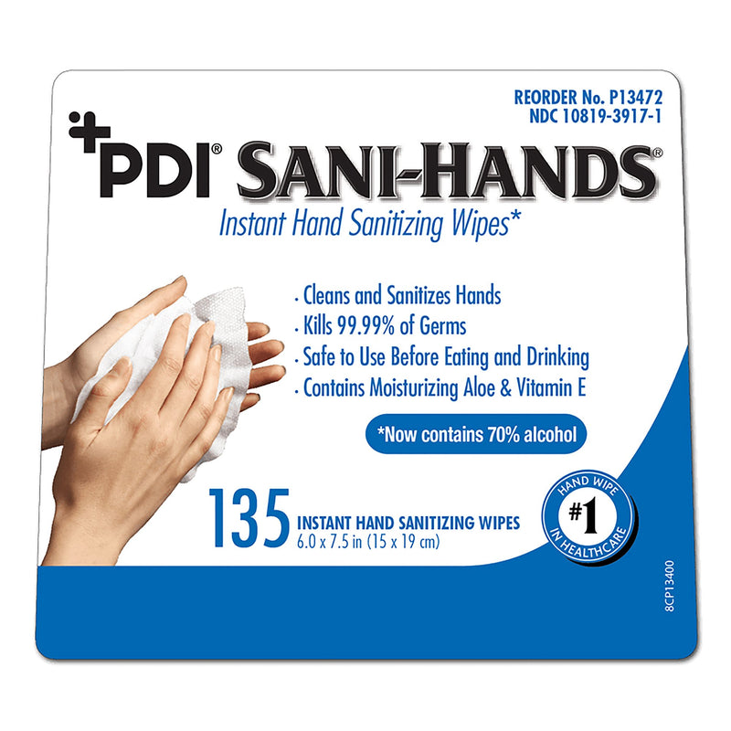 Sani-Hands Hand Sanitizing Wipes, Ethyl Alcohol, Canister, Unscented, 6 X 7.5 Inch, 1 Canister (Skin Care) - Img 2