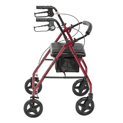 drive™ 4 Wheel Rollator, Red, 1 Each (Mobility) - Img 3