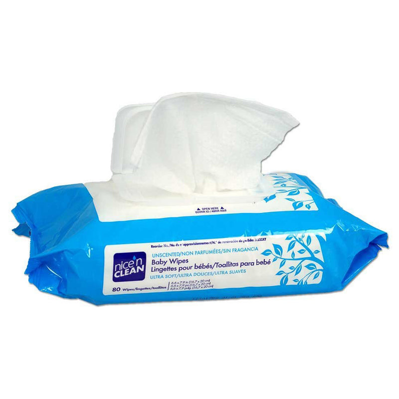 Nice’n Clean® Unscented Baby Wipes, Soft Pack, 1 Box of 80 (Skin Care) - Img 2