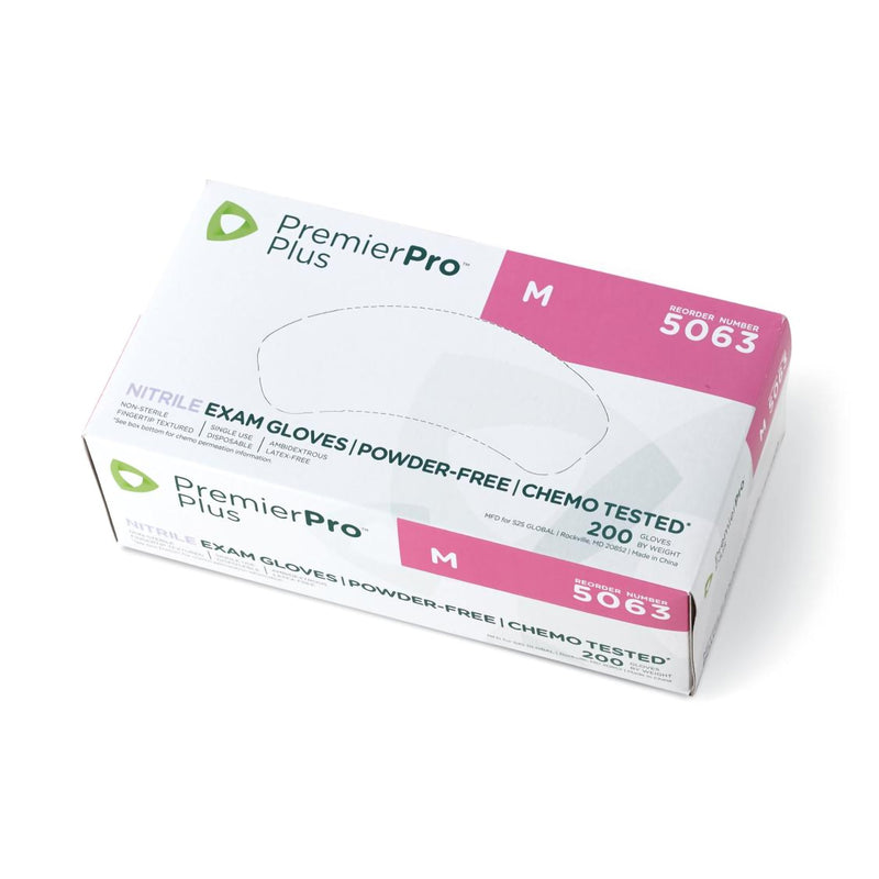 PremierPro™ Plus Exam Glove, Medium, Blue, 1 Box of 200 () - Img 2