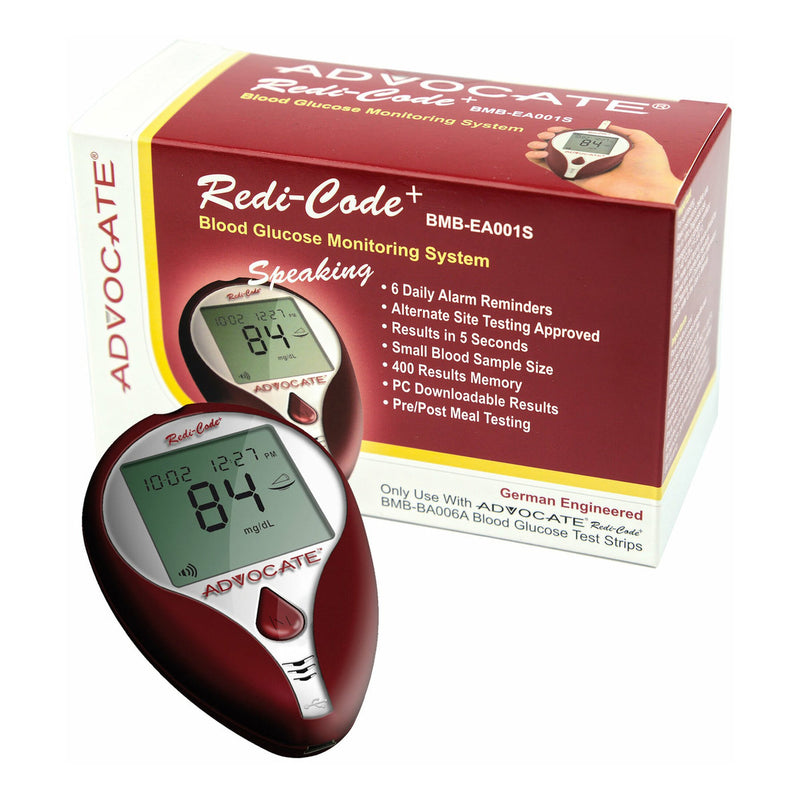 Advocate® Redi-Code® Plus Non-Speaking Gluscose Meter Kit, 1 Case of 50 (Diabetes Monitoring) - Img 1