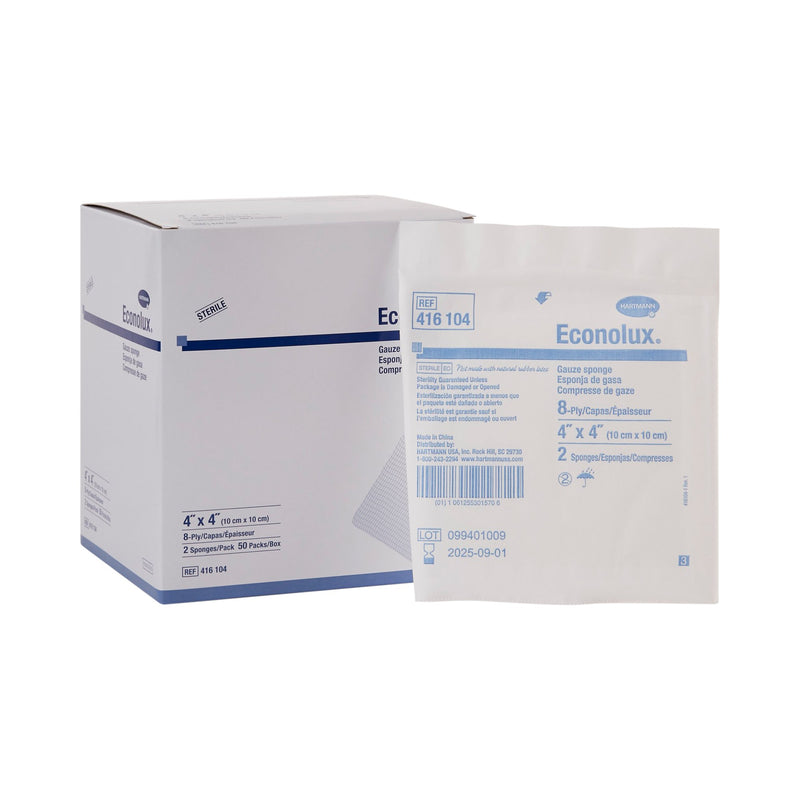 Econolux® Sterile Gauze Sponge, 4 x 4 Inch, 1 Case of 1200 (General Wound Care) - Img 1