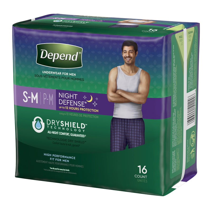 UNDERWEAR, DEPEND OVERNIGHT MEN GRY SM/MED (14/PK 2PK/CS) () - Img 2