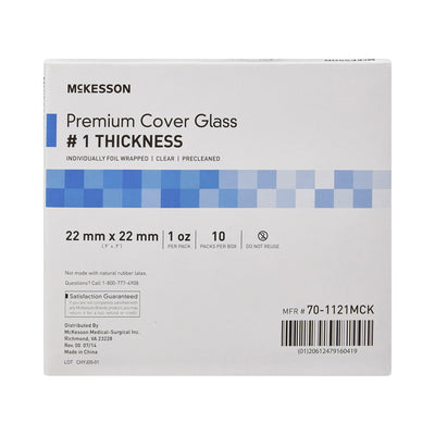 McKesson No. 1 Thickness Cover Glass, 22 x 22 mm, 1 Box of 10 (Laboratory Glassware and Plasticware) - Img 2