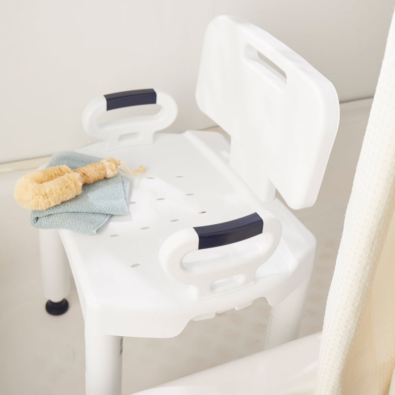 McKesson Removable Arm Rail Plastic Removable Back Bath Bench, 20½ Inch Width, 1 Case of 4 (Commode / Shower Chairs) - Img 6