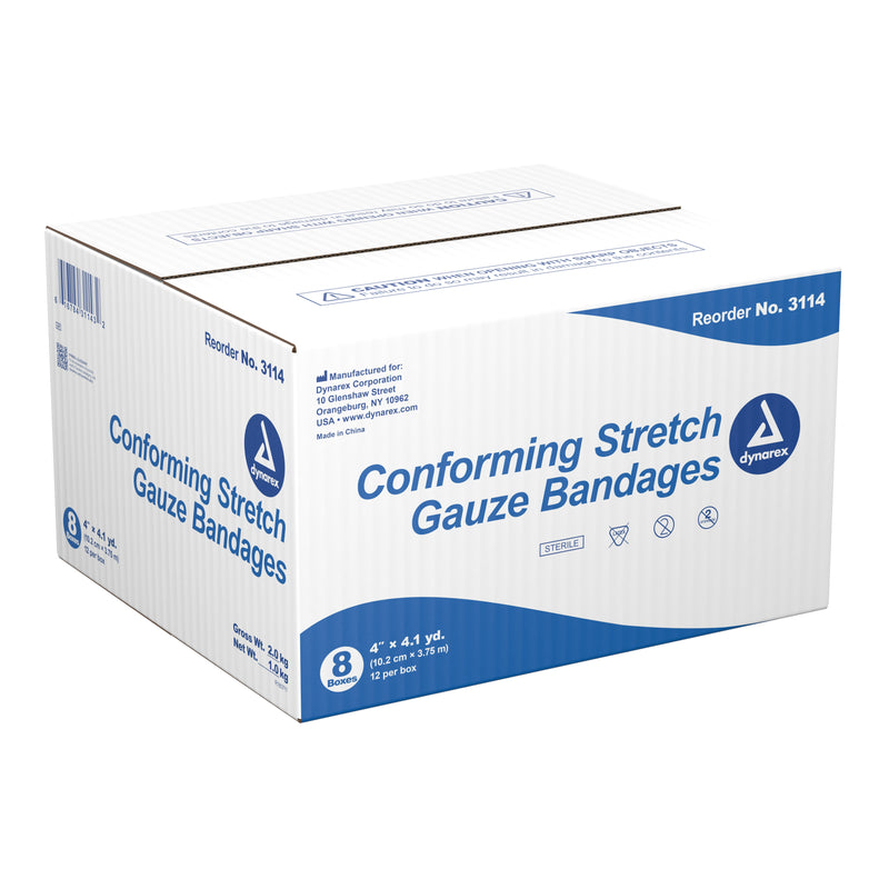 Dynarex® Sterile Conforming Bandage, 4 Inch x 4-1/10 Yard, 1 Case of 96 (General Wound Care) - Img 4