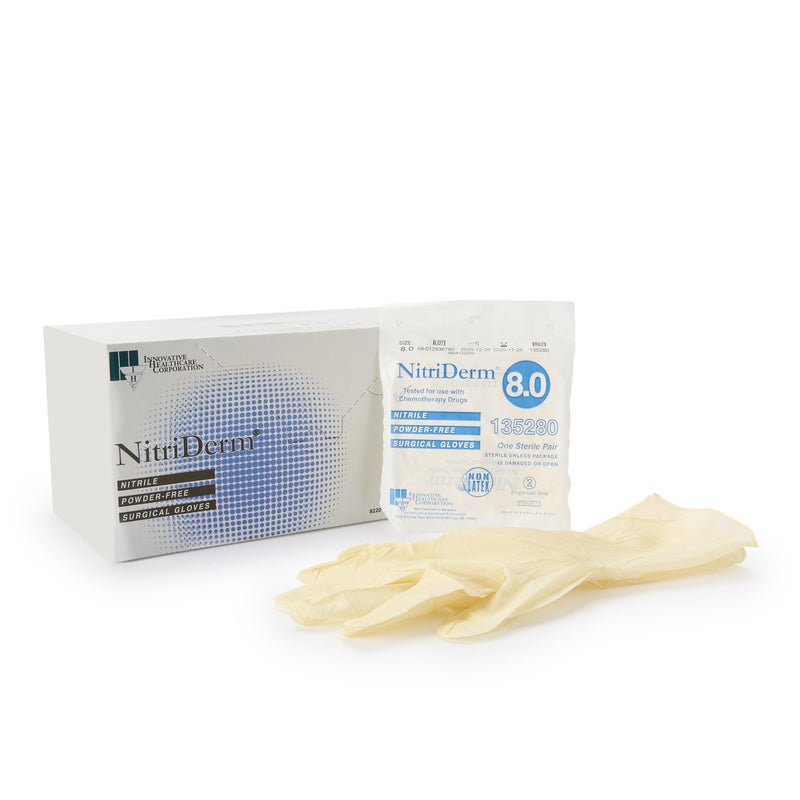 NitriDerm® Nitrile Surgical Glove, Size 8, White, 1 Case of 200 () - Img 1