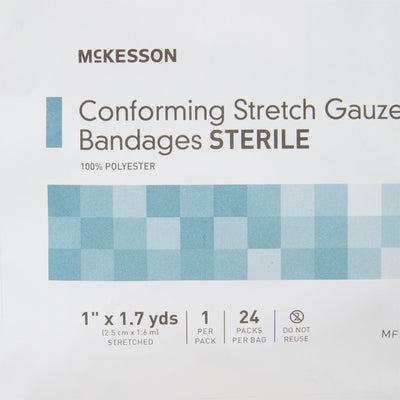 McKesson Sterile Conforming Bandage, 1 Inch x 1-7/10 Yard, 1 Bag of 24 (General Wound Care) - Img 8