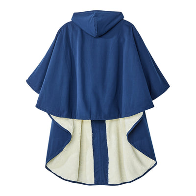 Silverts® Luxurious Fur-Lined Winter Wheelchair Cape, Navy Blue, 1 Each (Capes and Ponchos) - Img 2