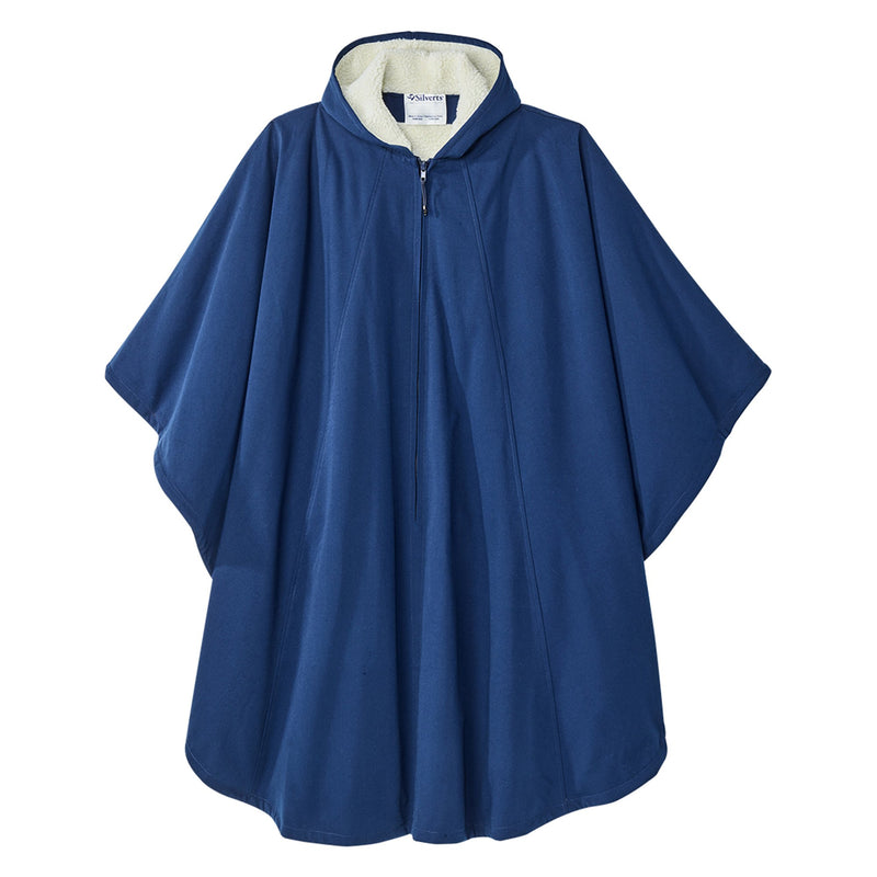 Silverts® Luxurious Fur-Lined Winter Wheelchair Cape, Navy Blue, 1 Each (Capes and Ponchos) - Img 1