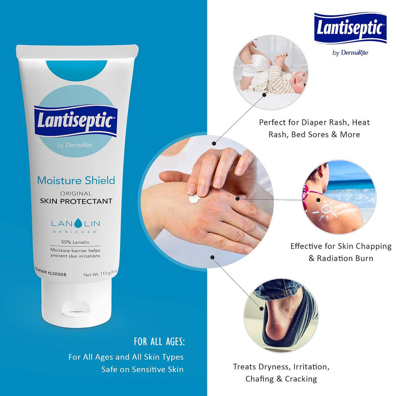 Lantiseptic Skin Protectant, 50% Lanolin, Unscented Ointment, 4 oz Tube, 1 Case of 12 (Skin Care) - Img 3