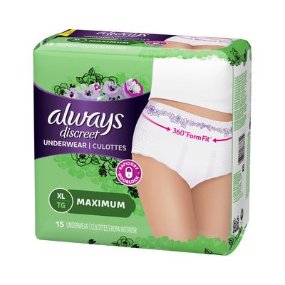 Always® Discreet Maximum Absorbent Underwear, Extra Large, 1 Case of 45 () - Img 2