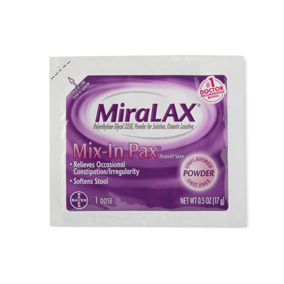 MiraLAX® Polyethylene Glycol 3350 Laxative, 1 Box of 24 (Over the Counter) - Img 3