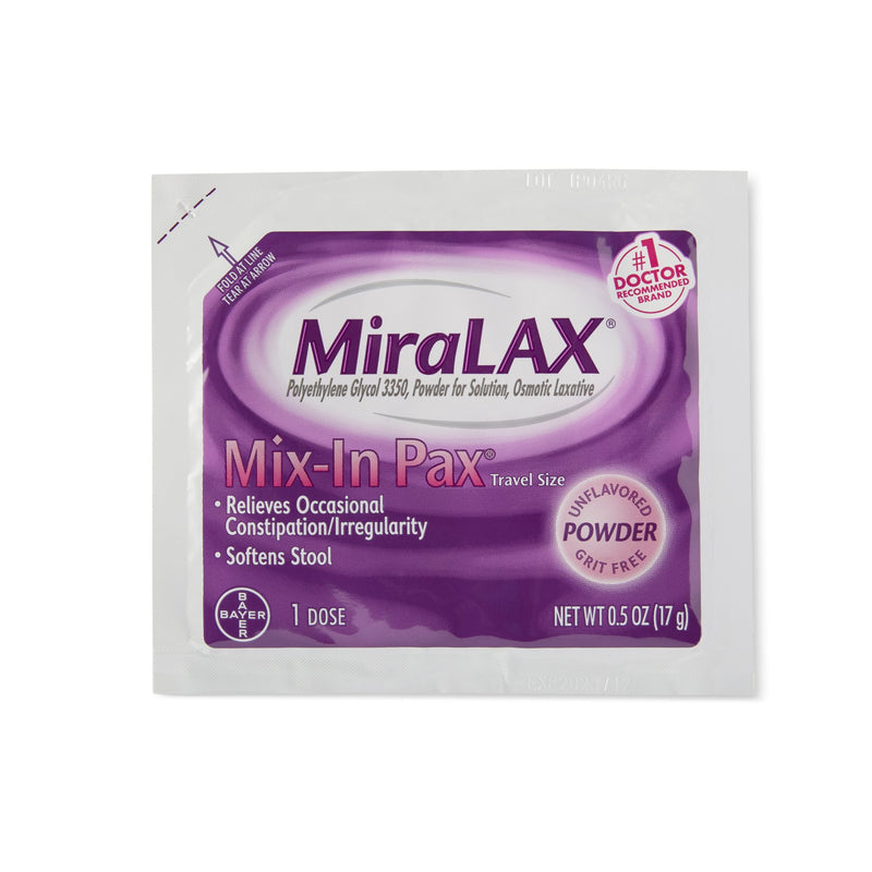 MiraLAX® Polyethylene Glycol 3350 Laxative, 1 Box of 24 (Over the Counter) - Img 3