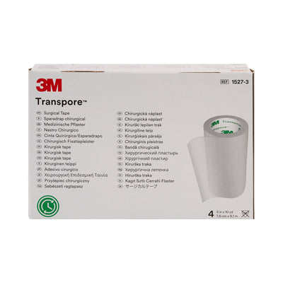 3M™ Transpore™ Plastic Medical Tape, 3 Inch x 10 Yard, Transparent, 1 Box of 4 (General Wound Care) - Img 2