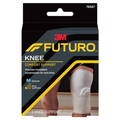 3M FUTURO Knee Support, Elastic, Pull-On, Gray, Medium, 1 Box of 3 (Immobilizers, Splints and Supports) - Img 1