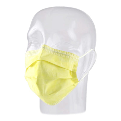 Precept® Medical Products Pleated Procedure Mask, Yellow, 1 Box of 50 (Masks) - Img 1