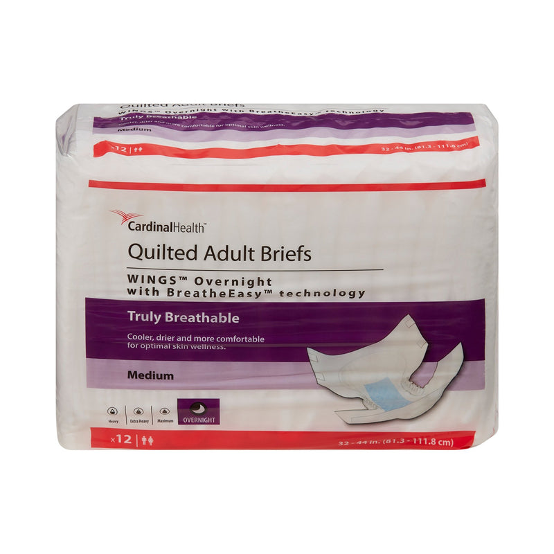 Wings™ Overnight Quilted Incontinence Brief, Medium, 1 Bag () - Img 2