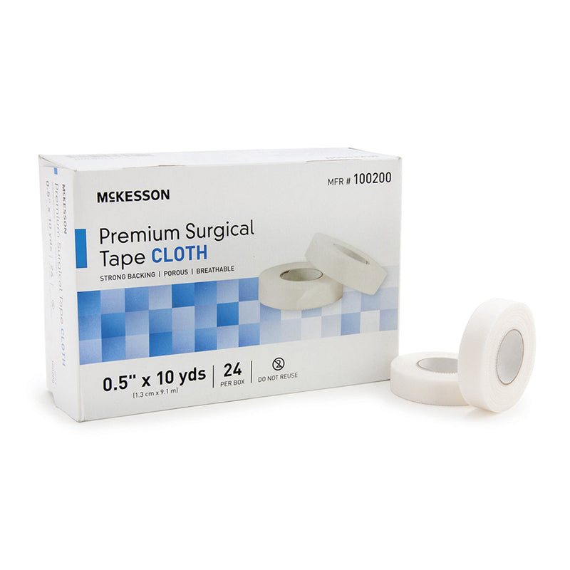 McKesson Silk-Like Cloth Medical Tape, 1/2 Inch x 10 Yard, White, 1 Box of 24 (General Wound Care) - Img 5