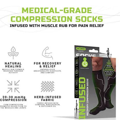 Green Drop Compression Socks - Medical-Grade Infused Support, S/M, 1 Box of 48 (Compression Garments) - Img 3