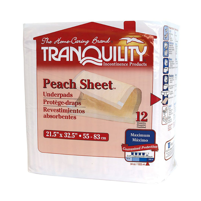 Tranquility® Peach Sheet Underpad, 21½ x 32½ Inch, 1 Case of 8 (Underpads) - Img 2