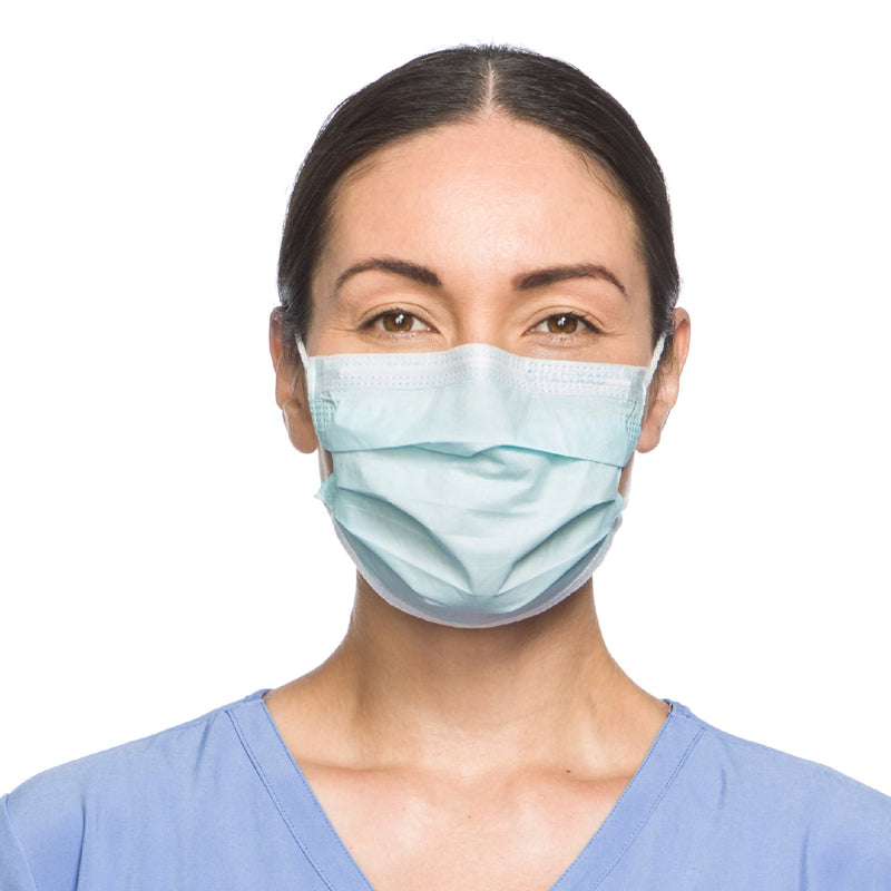 Halyard Procedure Mask, Pleated, One Size Fits Most, Tissue Blue, Non-sterile, 1 Box of 50 (Masks) - Img 1