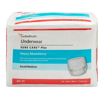 Sure Care™ Plus Heavy Absorbent Underwear, Medium, 1 Case of 80 () - Img 1