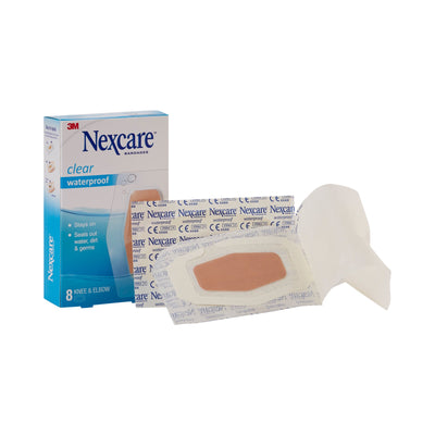 Nexcare™ Waterproof Knee / Elbow Sheer Adhesive Strip, 2-3/8 x 3½ Inch, 1 Box of 8 (General Wound Care) - Img 1