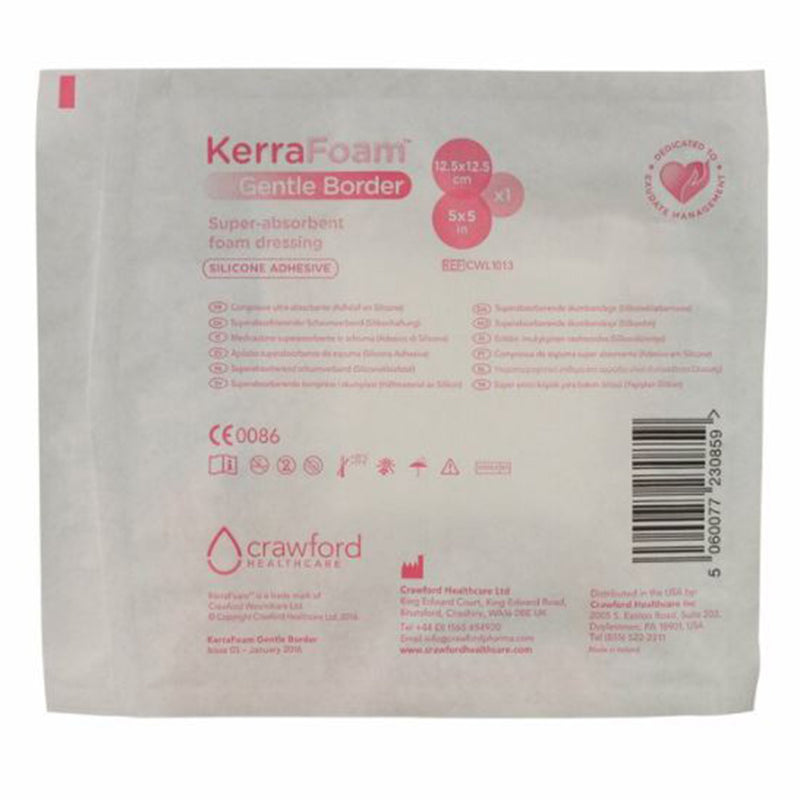 KerraFoam™ Gentle Border Silicone Foam Dressing, 5 x 5 Inch, 1 Carton of 10 (Advanced Wound Care) - Img 3