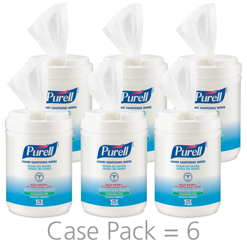 GOJO Purell Hand Sanitizing Wipes, Ethyl Alcohol Wipe Canister, 1 Case of 6 (Skin Care) - Img 3